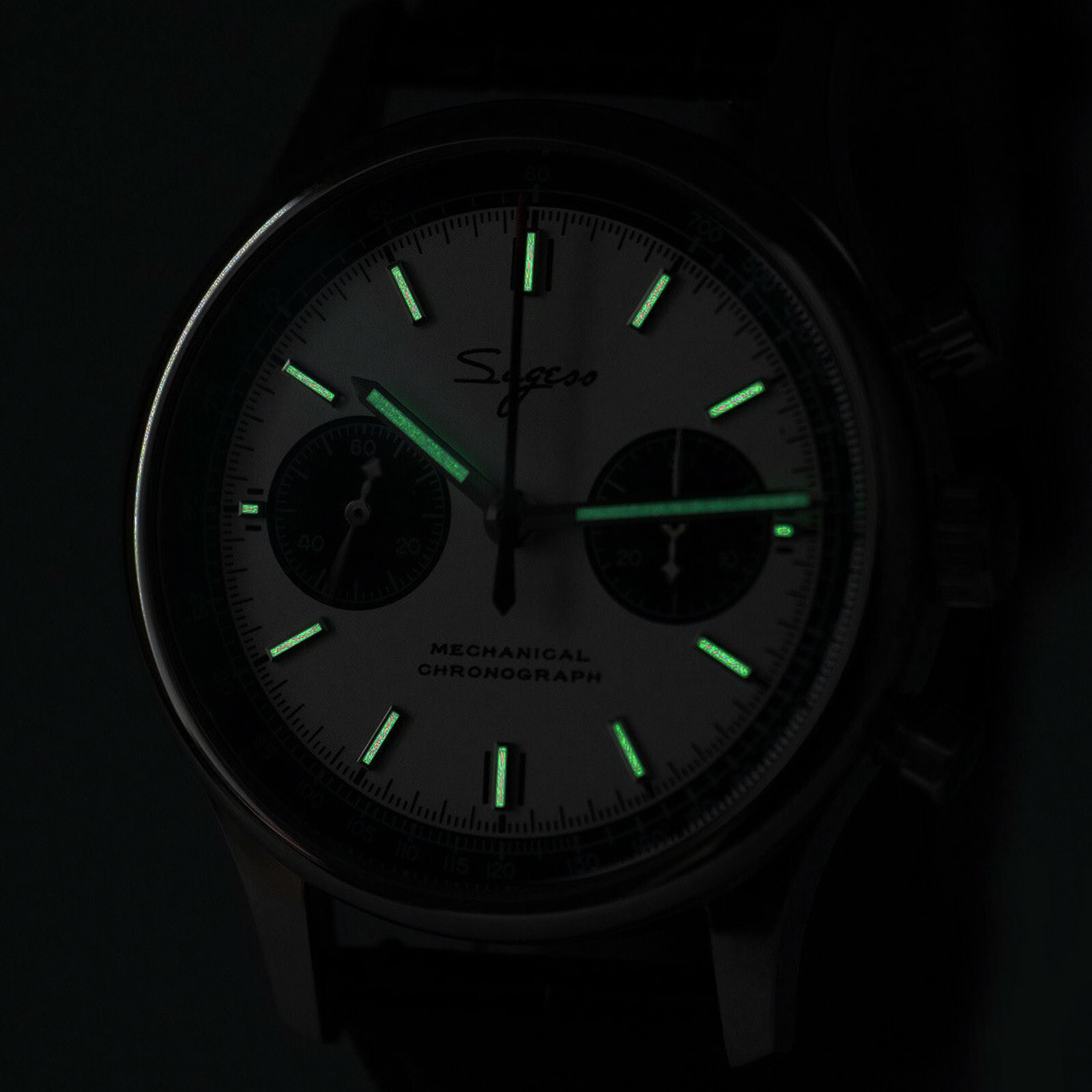 Sugess Chrono Heritage SWANNECK Panda Dial Chrono Watch SEAGULL 1963 SUPANK301SN