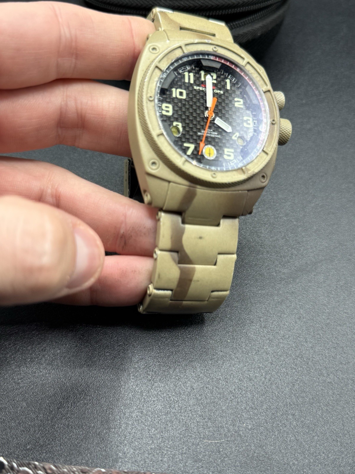 MTM Special Ops Black Falcon Desert Tan 44mm Watch