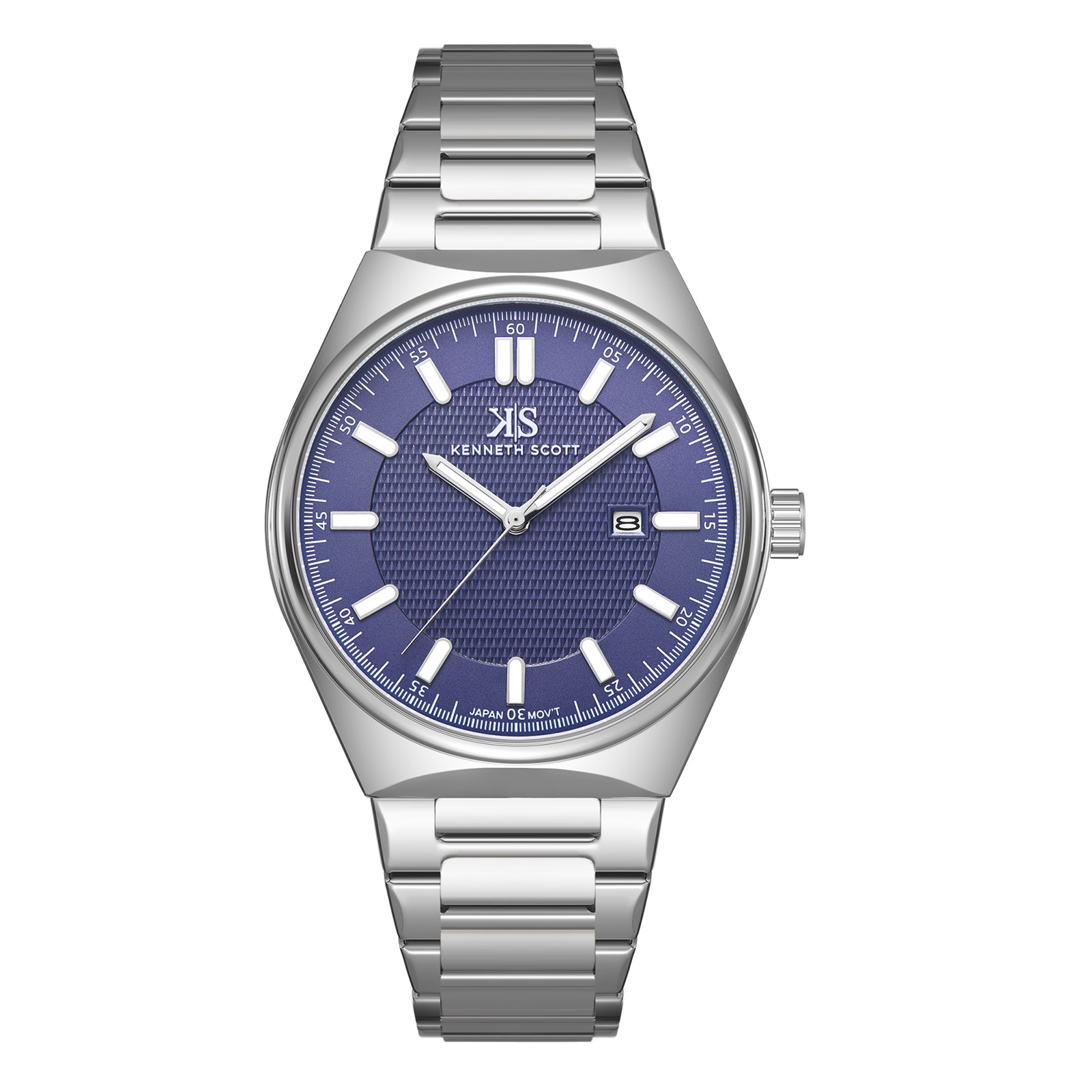 Kenneth Scott Men’s Analog Watch | Blue Dial, 42mm, 30 m (3 ATM)
