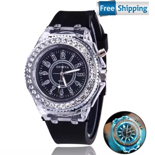 Luminous LED Watch Silicone Quartz Wristwatch Glow in the Dark ,men,boys,women