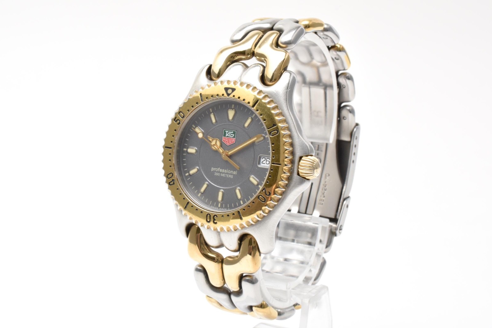 [NEAR MINT] TAG Heuer SEL WG1120-K0 Pro 200m Gray Dial Gold Silver Men’s Watch