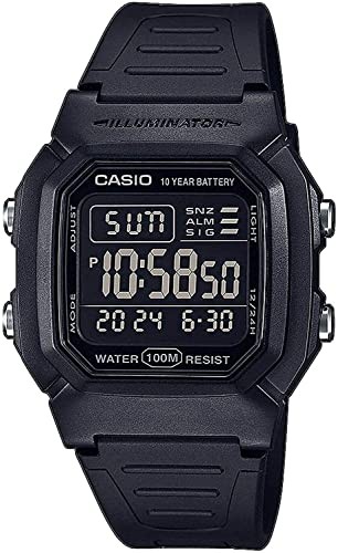 CASIO W-800H-1BV Digital Watch Negative Display 100M Water Resistant Black Japan