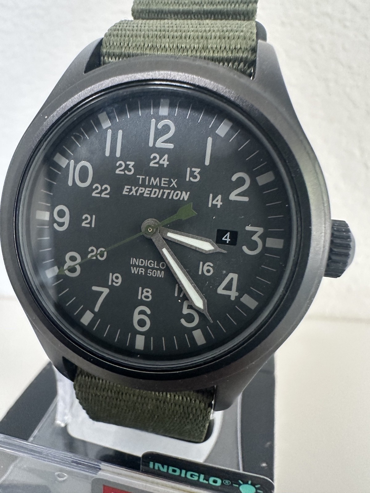 Timex TW4B04700 Men’s Expedition Scout Green Nylon Watch Indiglo Date
