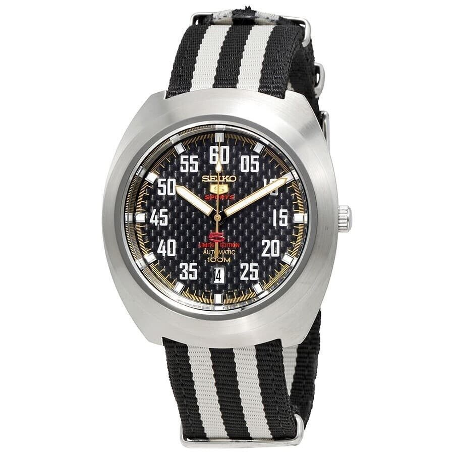 Seiko 5 Sports SRPA93K1 Automatic Black Dial Nylon Men Wristwatch SRPA93 New