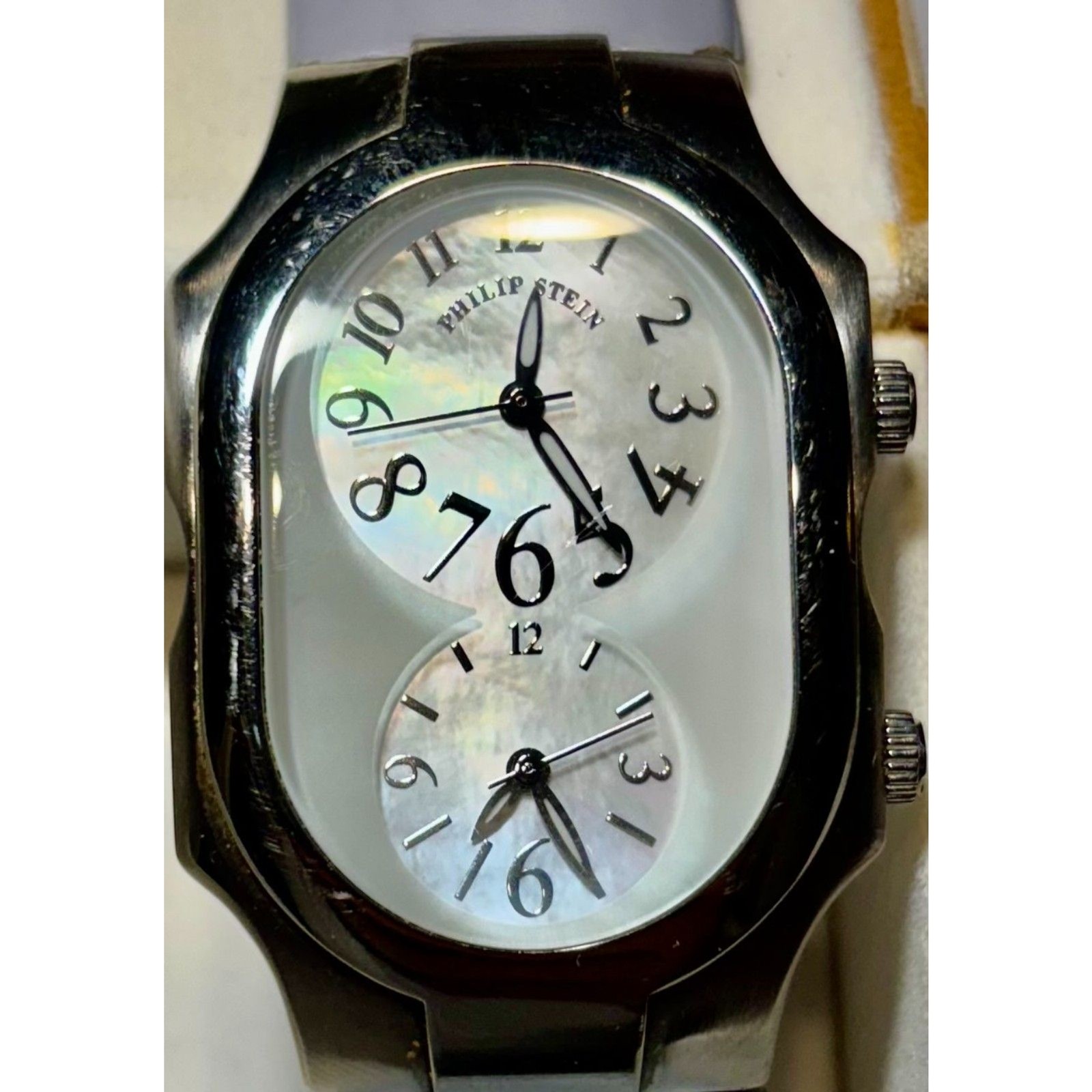 Philip Stein Signature Dual-Time Watch – Mother of Pearl Dial