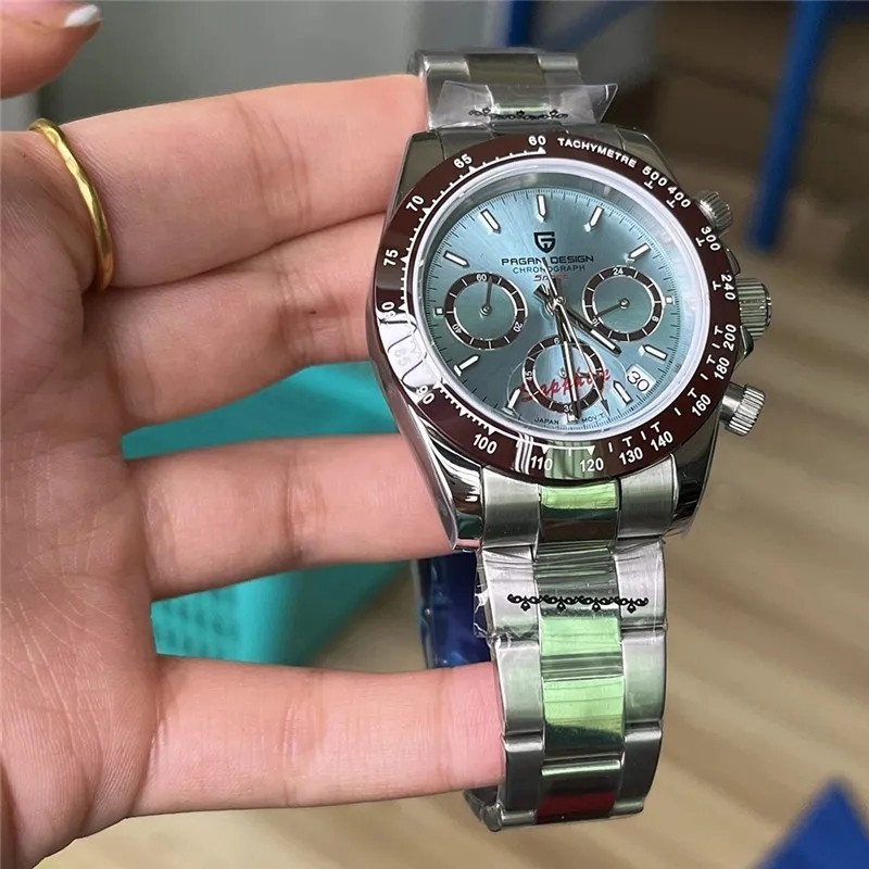 Luxury Men’s Chronograph Quartz Watch. Sapphire Crystal. Stainless Steel