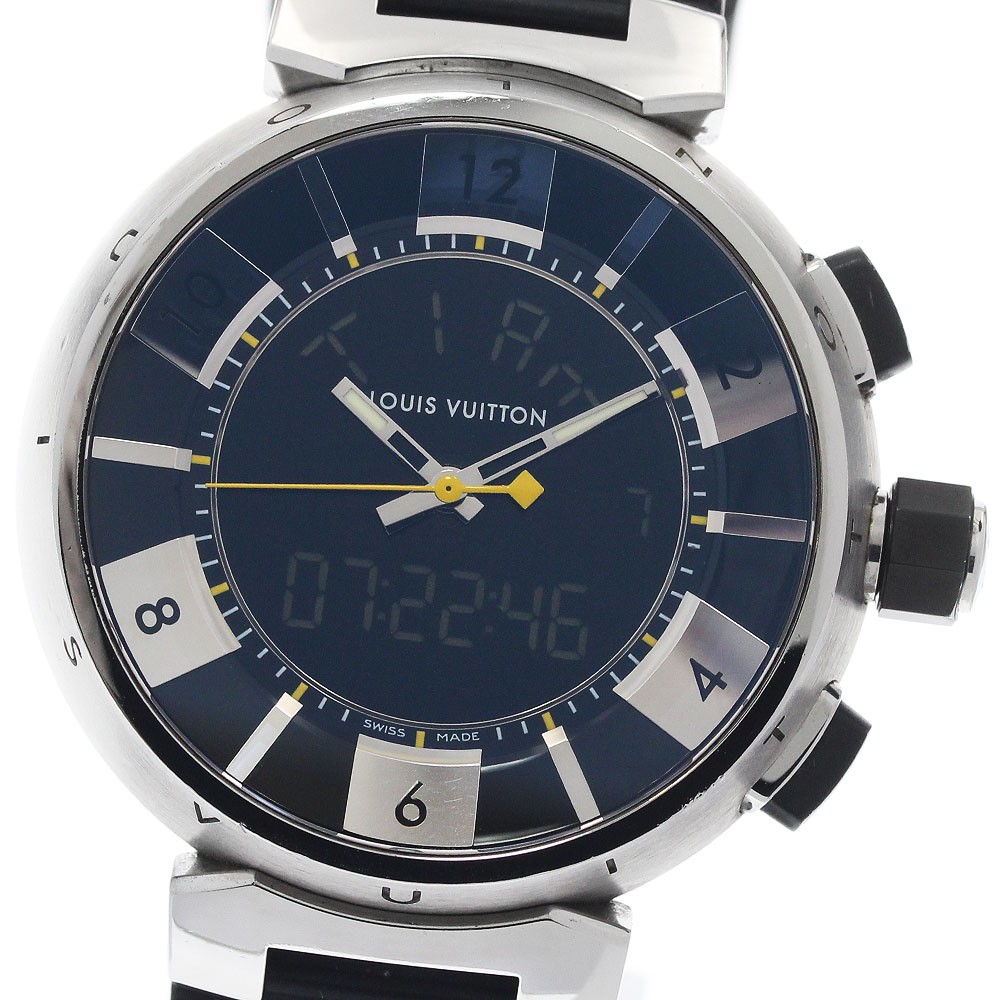 LOUIS VUITTON Tambour in black Q118F Black / Silver Dial QZ Men’s Watch_957183