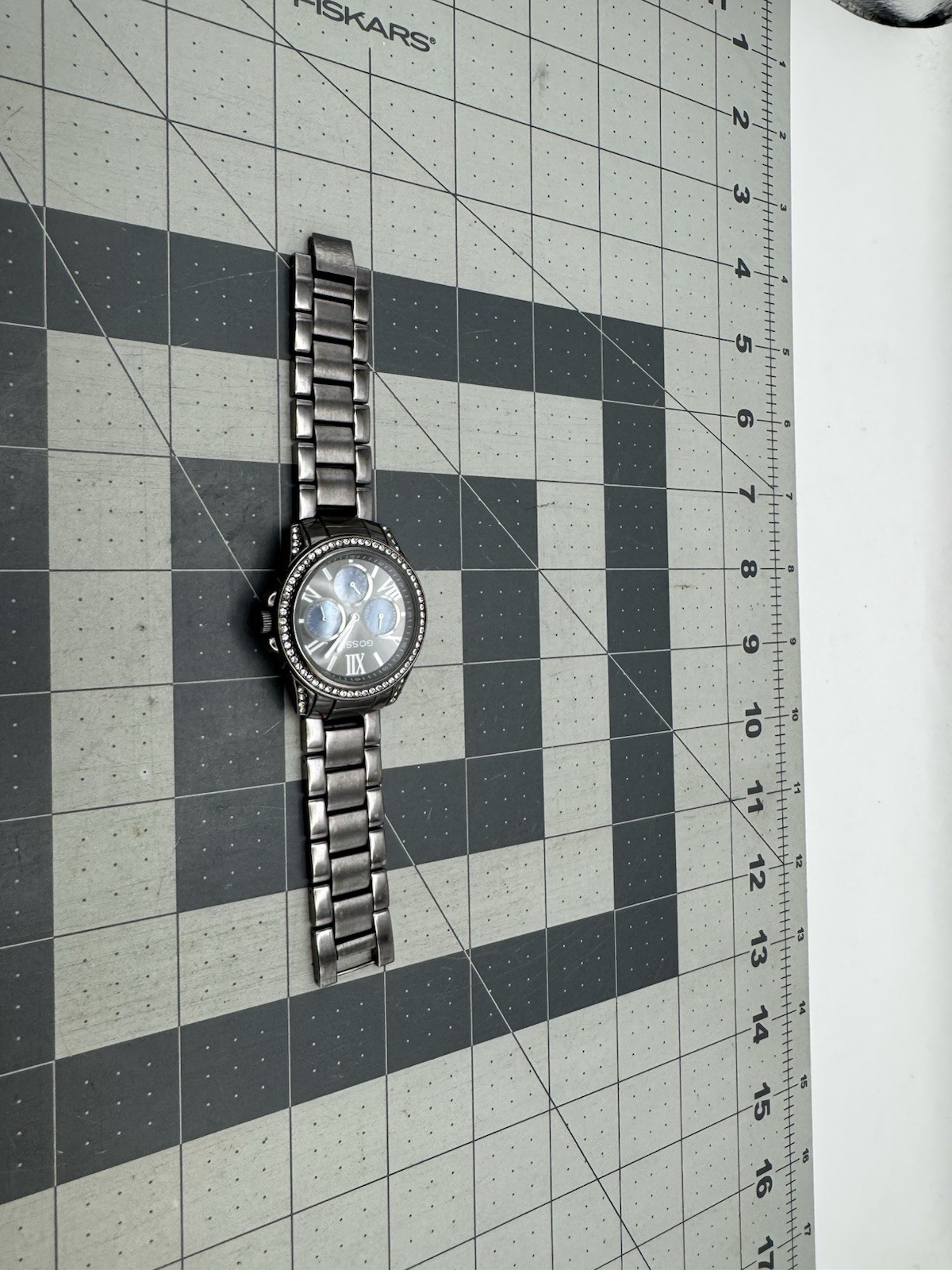 Gossip Women’s Quartz Watch GSP862 Brushed Gunmetal Rhinestones- Needs Battery