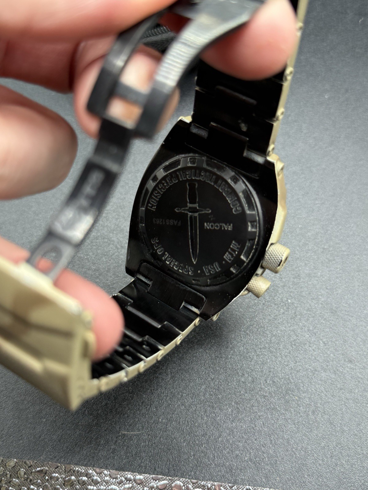 MTM Special Ops Black Falcon Desert Tan 44mm Watch