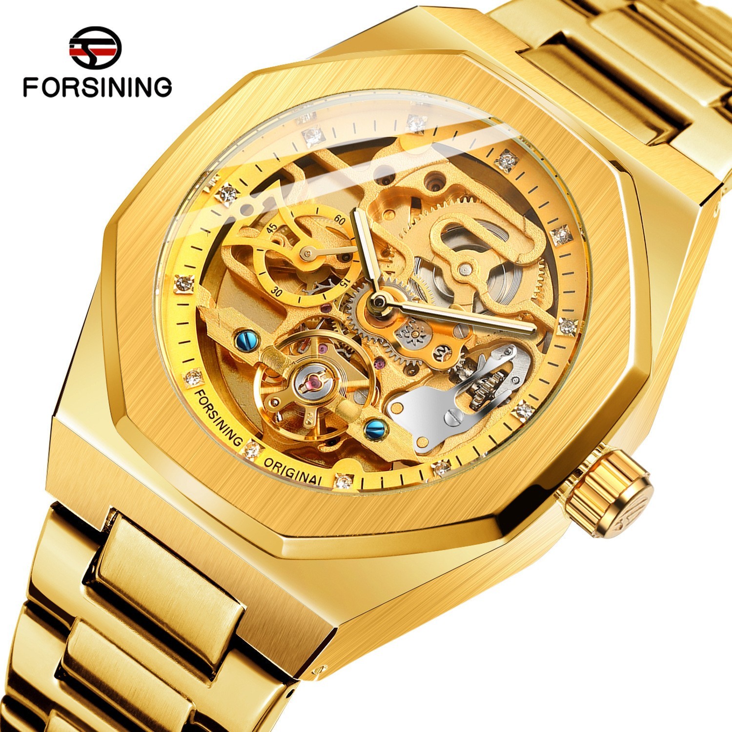 Luxury Men’s Automatic Mechanical Watch Luminous Skeleton Triple Sub-Dial Sport
