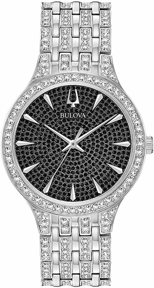 Bulova 96A227 Phantom 636 crystals Black Pave Dial St. Steel Men’s Watch $595