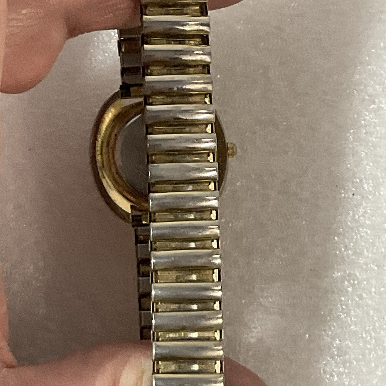 Lucky Star Titanium Purple Face Hold Tone Stretch Band Watch