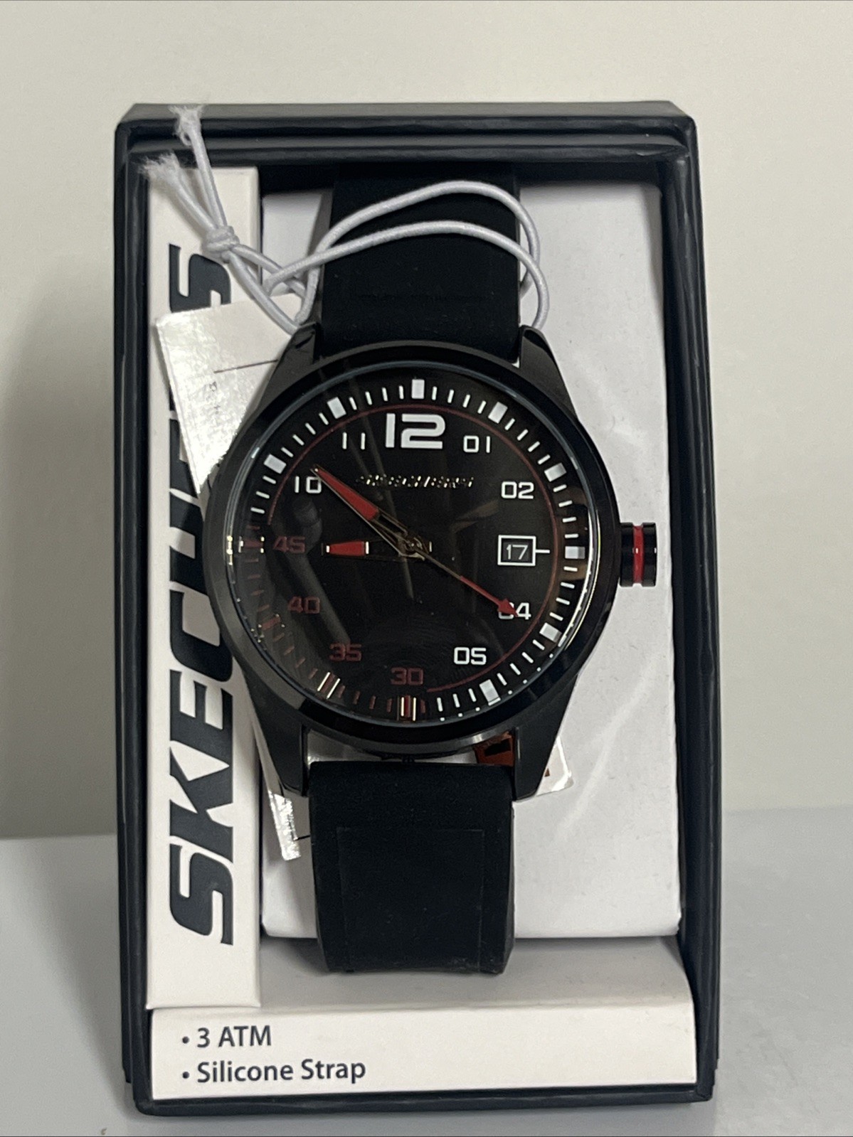 Skechers Men’s 45mm Analog Watch Black SR5076W Quartz with Date- New