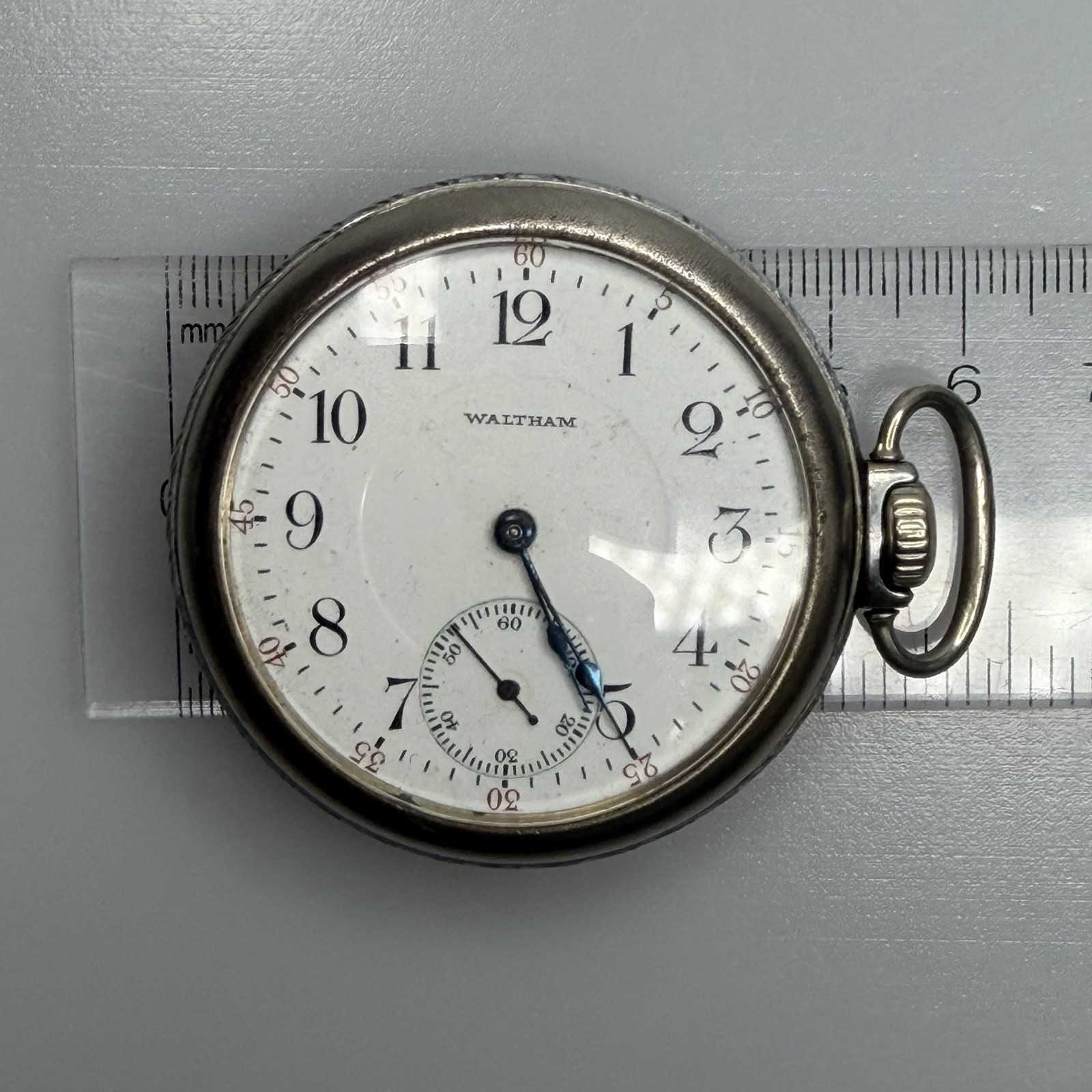 Antique Waltham Sidewinder Pocket Watch Running STUCK CASE / CANNOT OPEN, PARTS