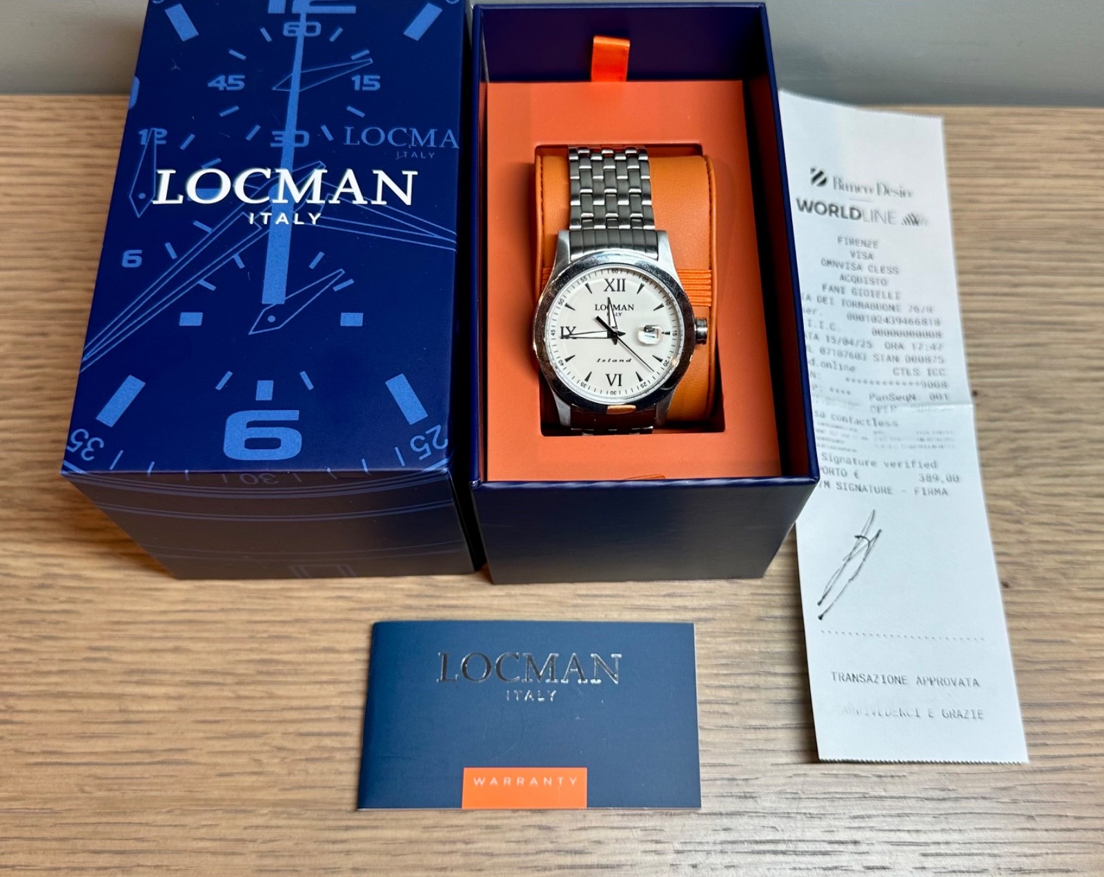 NWT LOCMAN Italy Island Quartz Watch Ref 614 Ivory Dial Box Papers Warranty