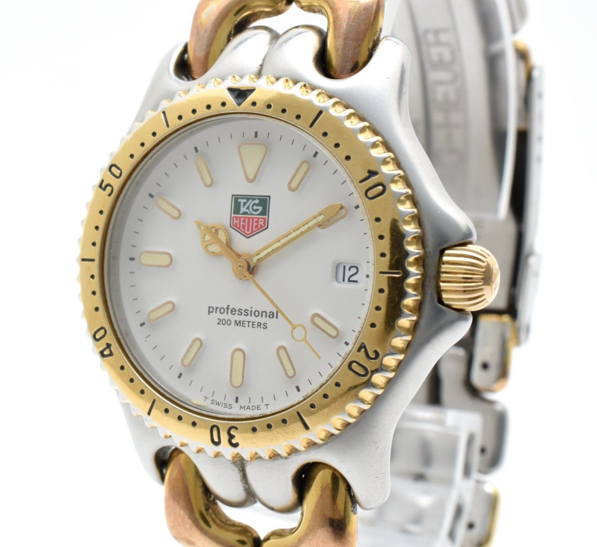 TAG HEUER Sel S95.813K Professional 200m White Date Quartz Men’s Vintage Watch