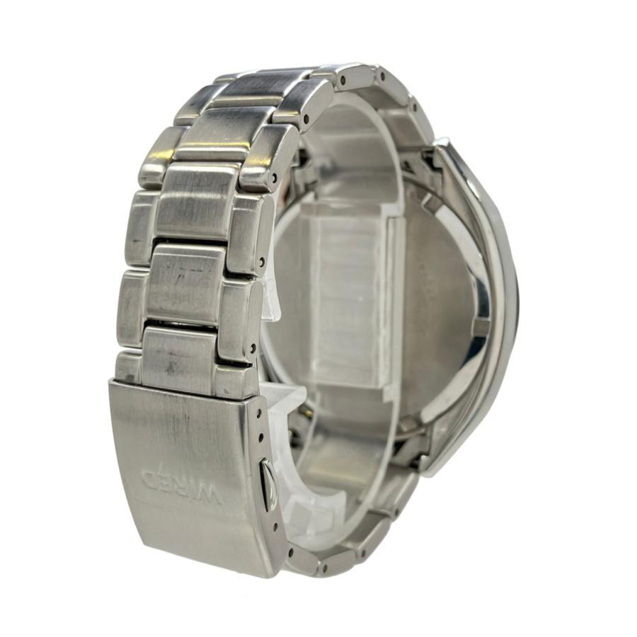SEIKO WIRED VK63KJB0 Mens Quartz Chronograph Black Dial Silver 45mm Auth