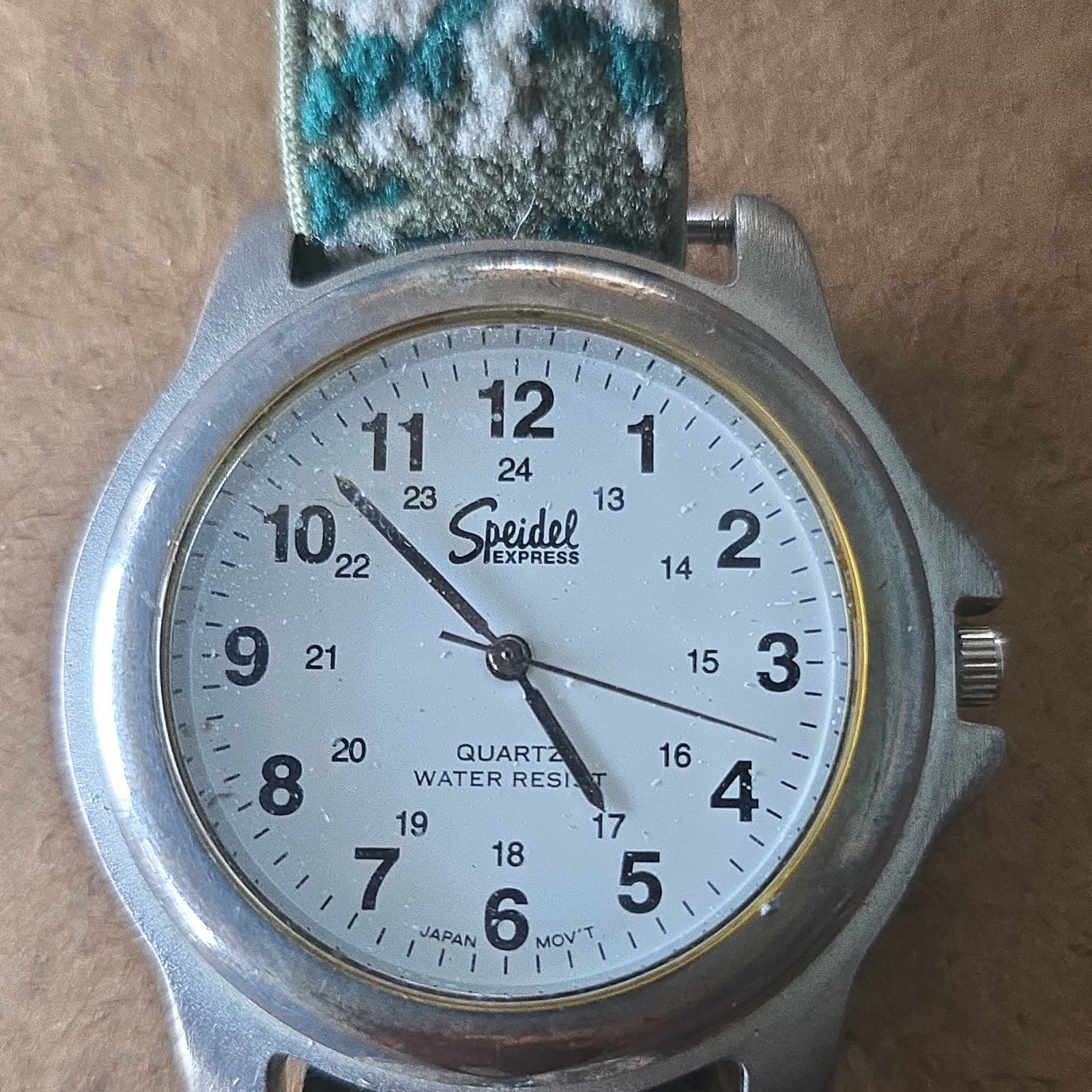Speidel Express Quartz Water-Resistant Analog Watch White Dial Fabric Strap