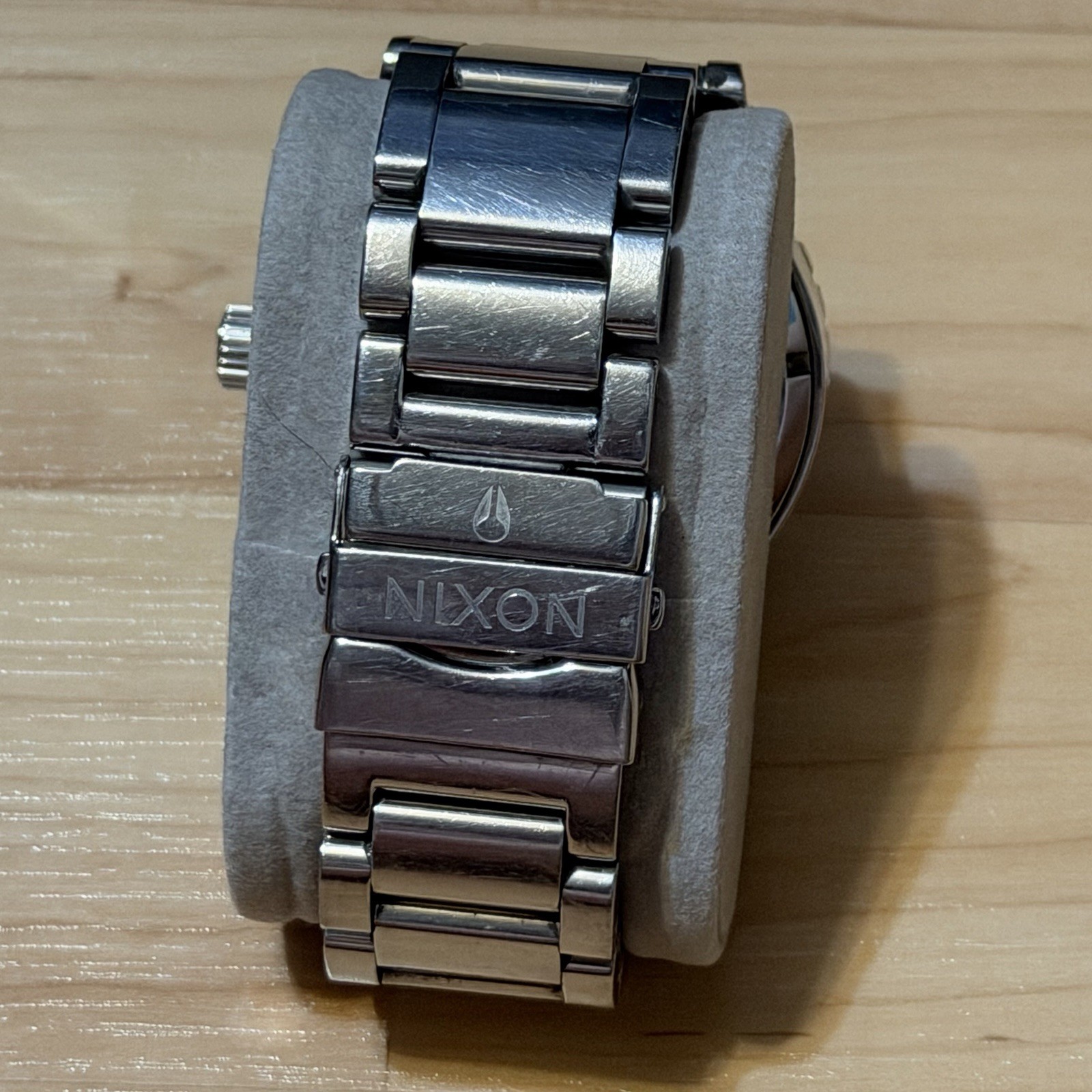 Nixon The 51-30 Chrono Simplify High Polish Silver Chronograph Watch RUNS *READ*