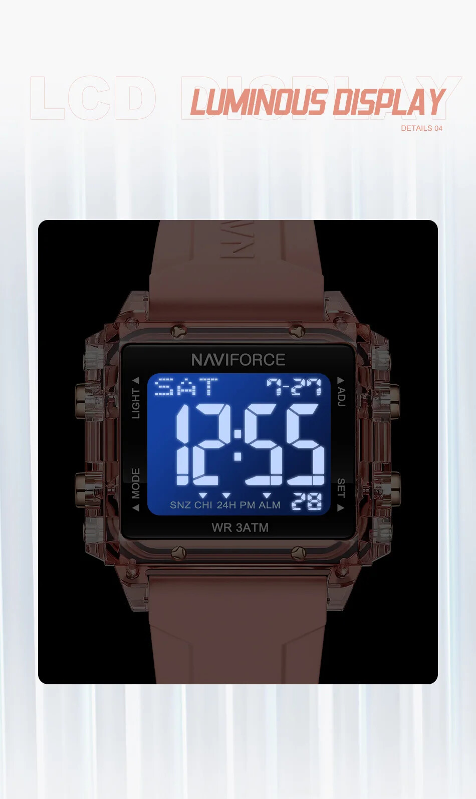 2025 New Design Women Watch Silicone Strap LED Digital Sports Fashion Casual