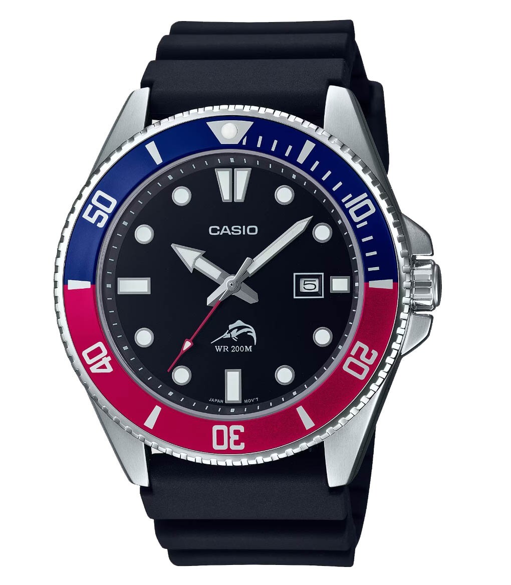 Casio MDV106B-1A2V, Men’s Analog Watch, Black Resin Band, Date, 200 Meter WR