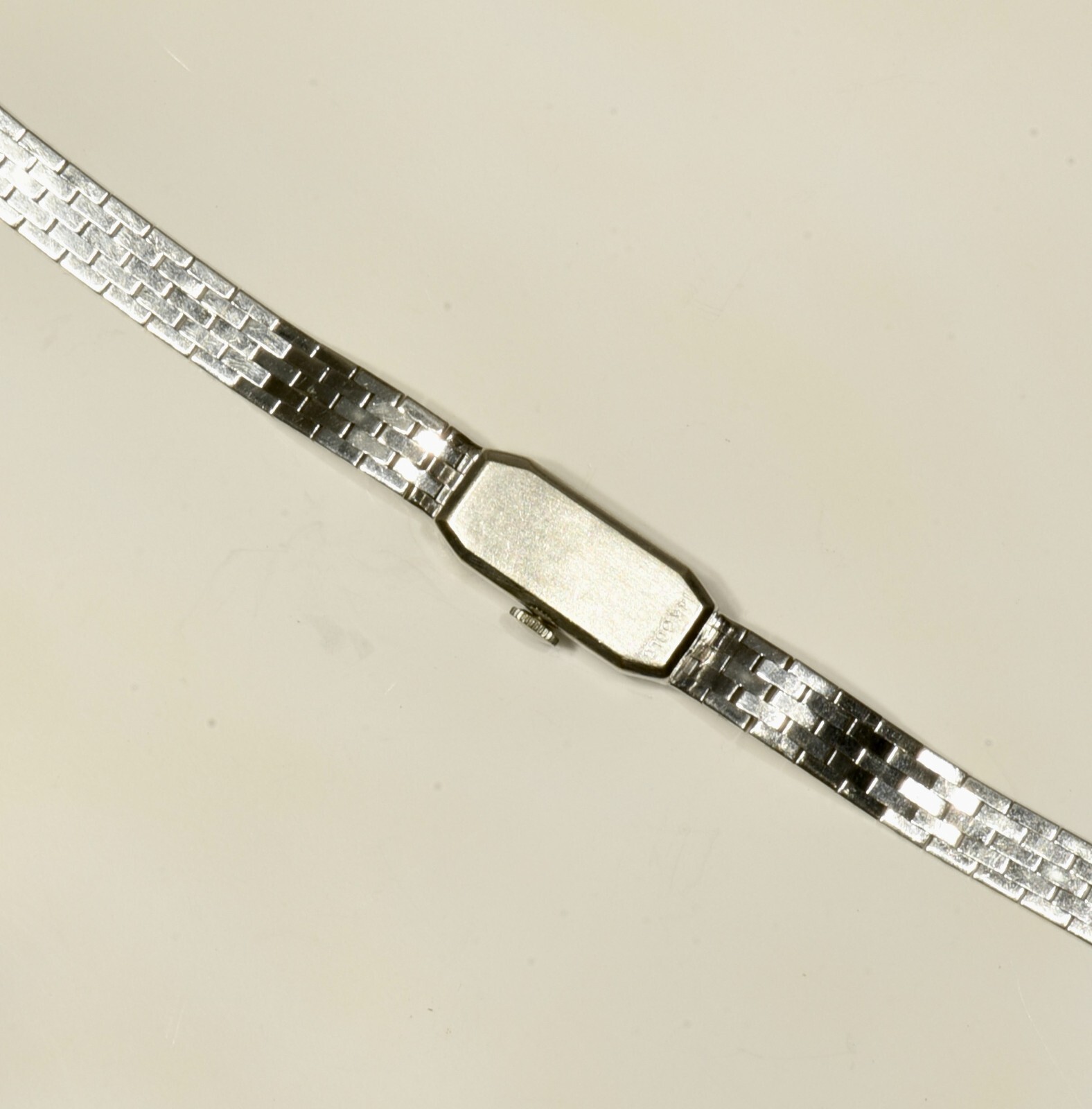19.5 Gram 14k White Gold Geneva Ladies Natural Diamond Watch For Repair Parts