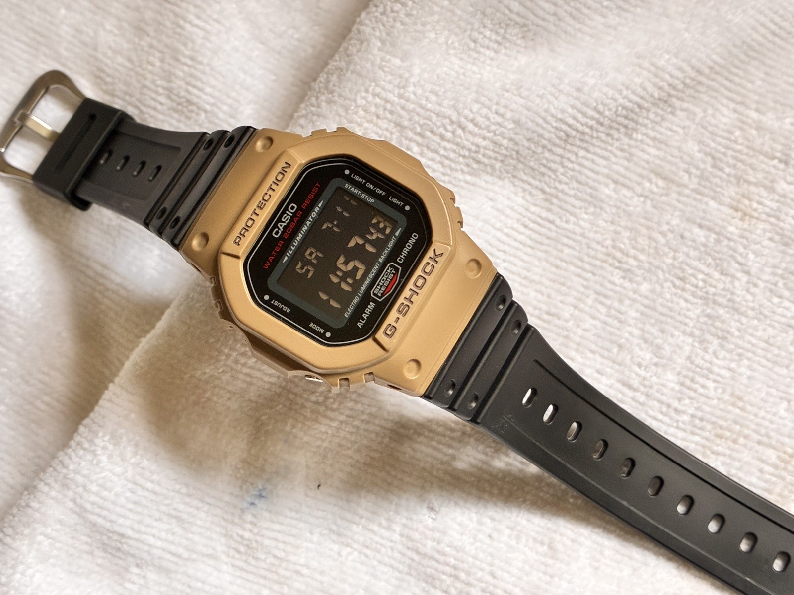 Casio G-Shock DW-5600HR Negative Display w/ New Coyote Bezel & Black Straps 3229