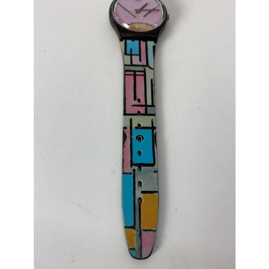SWATCH◆Quartz watch/Analog/Rubber/PNK/Multicolor/SR1130SW