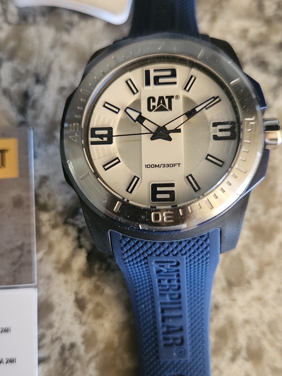 CAT GRIDLOCK LX.161.26.236 Blue Silicone Band Analog Watch 47MM – NEW