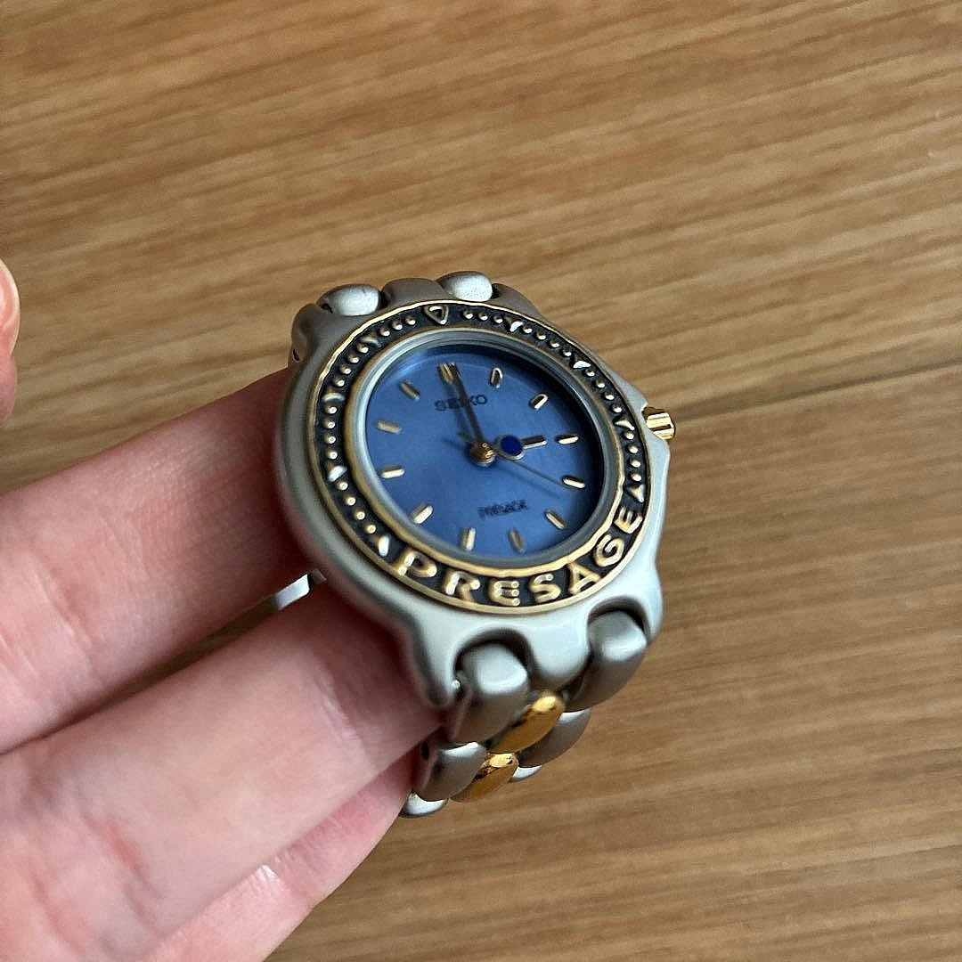 Vintage 1993 SEIKO Presage 7N01-6550 Blue 31mm Unisex Adults Watch Excellent JP