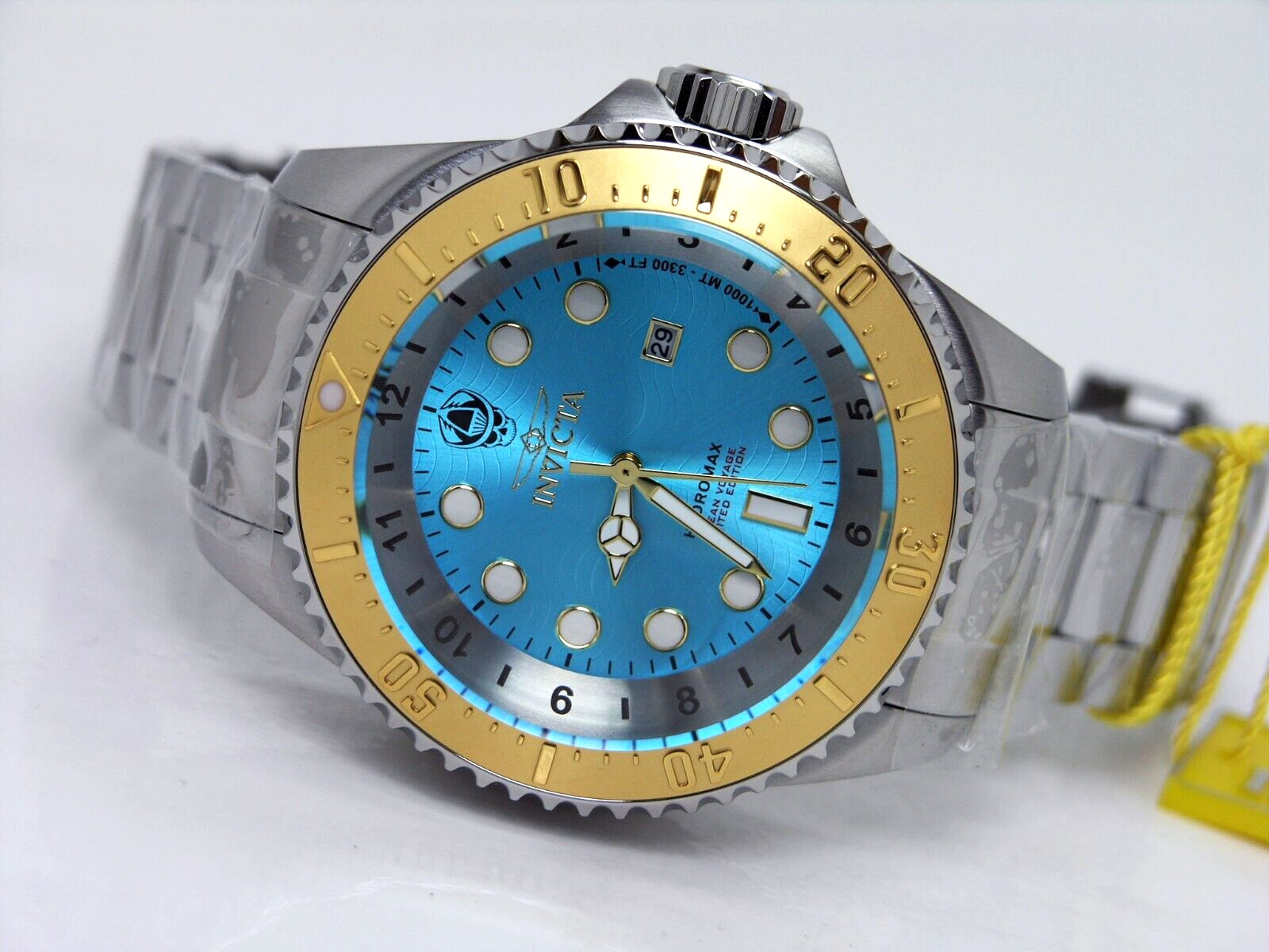 NEW INVICTA 35145 PRO DIVER HYDROMAX LIMITED OCEAN VOYAGE 52MM STEEL BLUE DIAL H