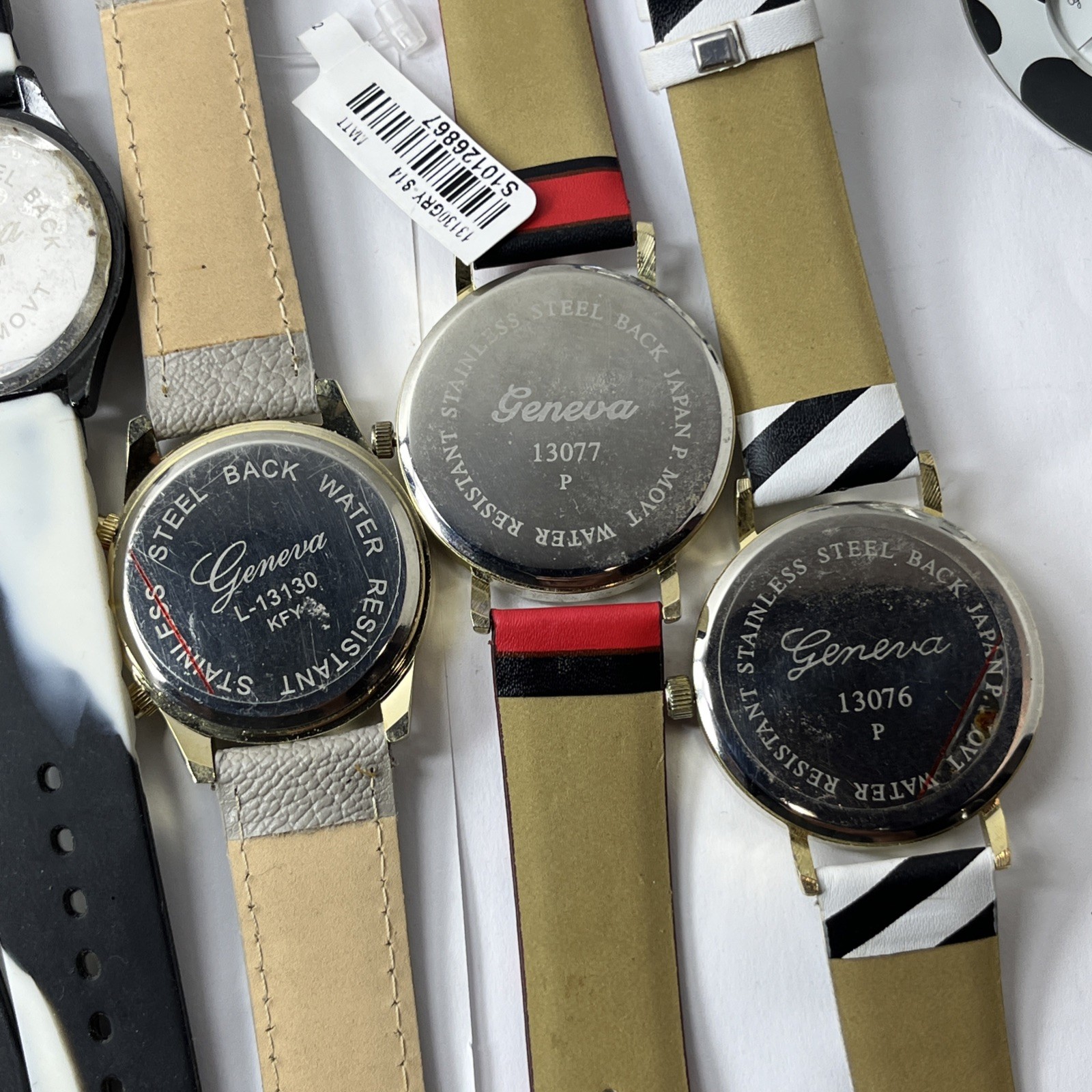 Women’s GENEVA Watches Assorted Mix LOT Of 15 ,Rubber & Leather Band Watches