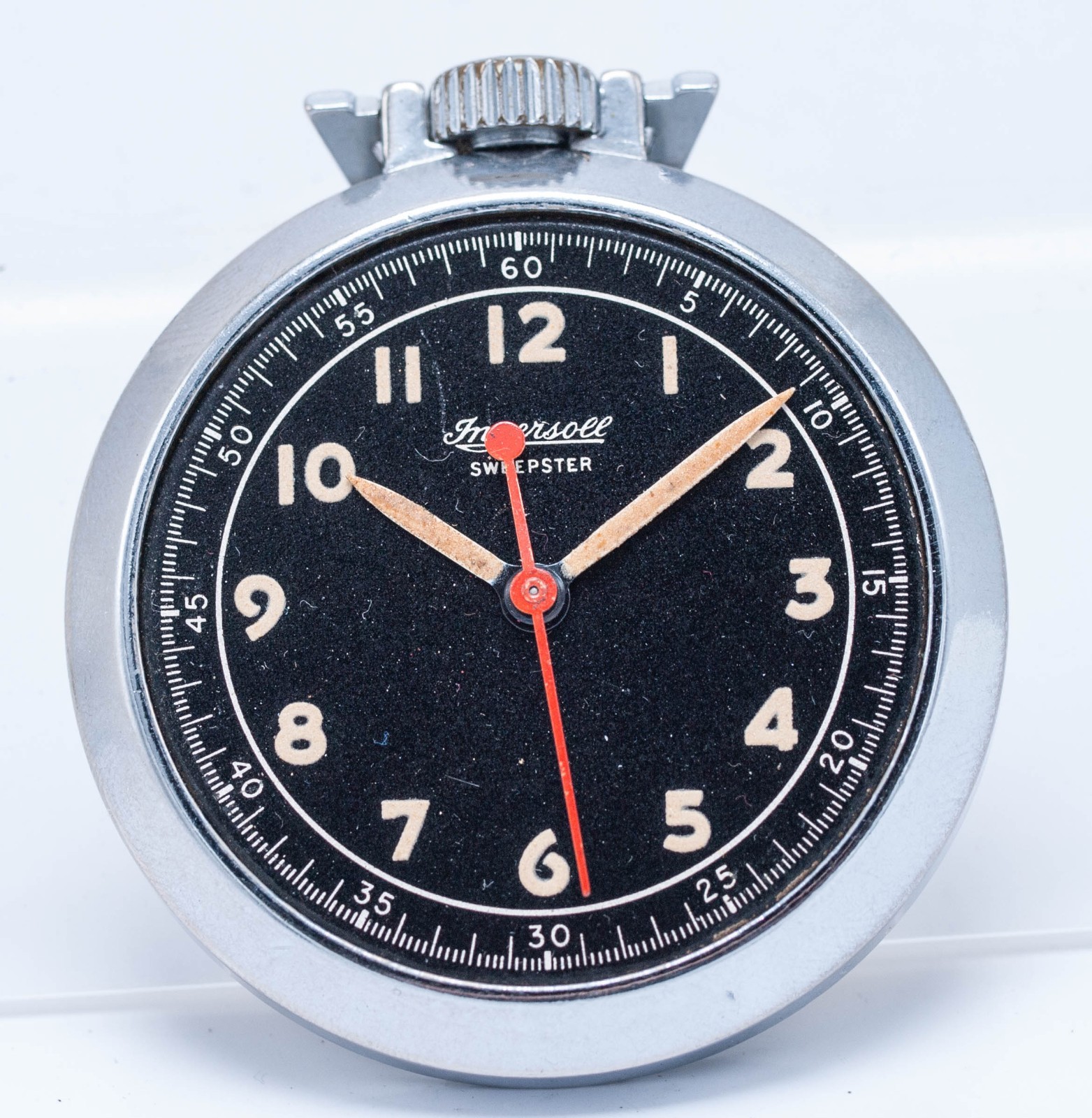 1950s Ingersoll Sweepster Luminous “Dollar” Pocket Watch – Missing Back AS-IS