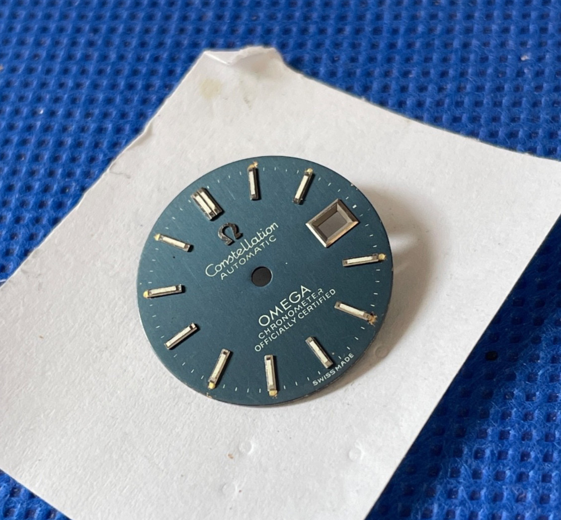 Genuine Omega Constellation blue dial 19.5mm for cal. 681 NOS (1/18241)