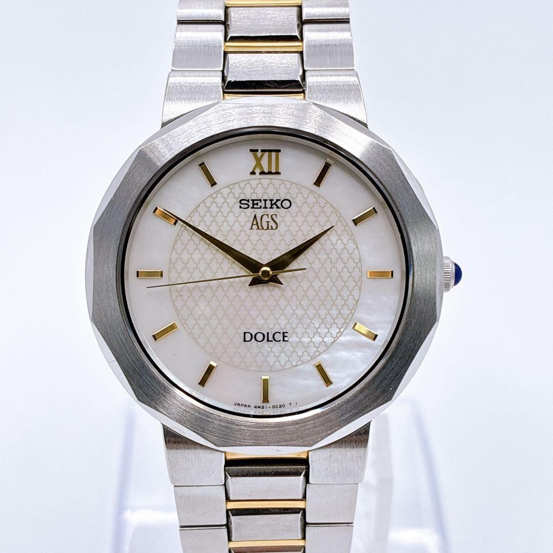 SEIKO Dolce AGS 4M21-0B90 Kinetic Dress Watch 1998 Working