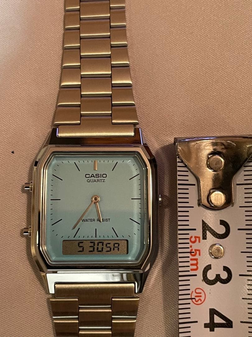 CASIO Turquoise Dial Analog Digital Quartz Wristwatch