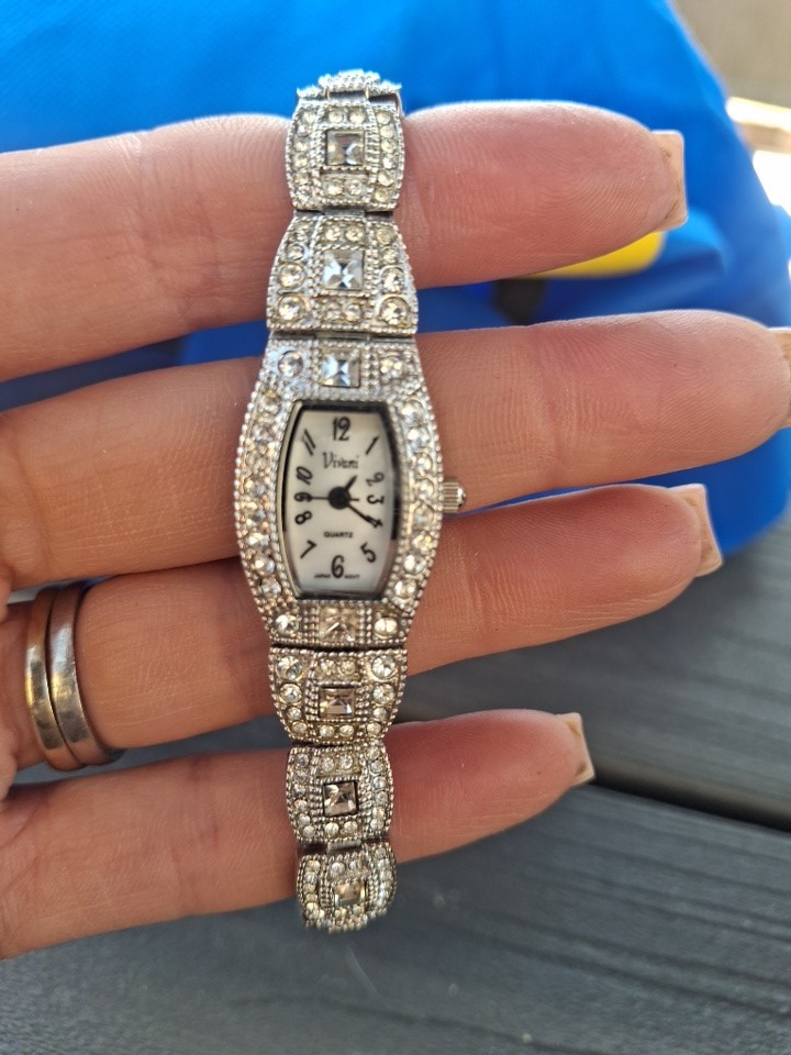 Vivani Ladies Watch Silver Tone Crystal Rhinestone