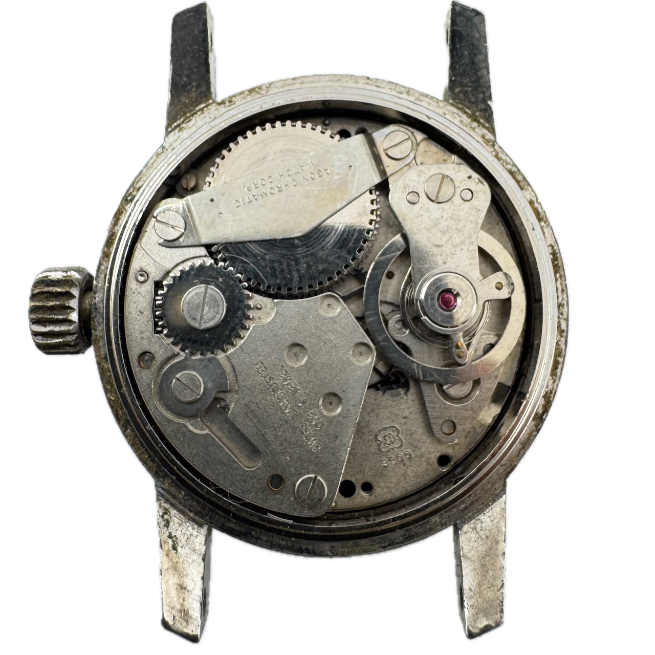 Vintage Lucerne Calendar Diver Style Men’s Mechanical Wristwatch Swiss Chrome