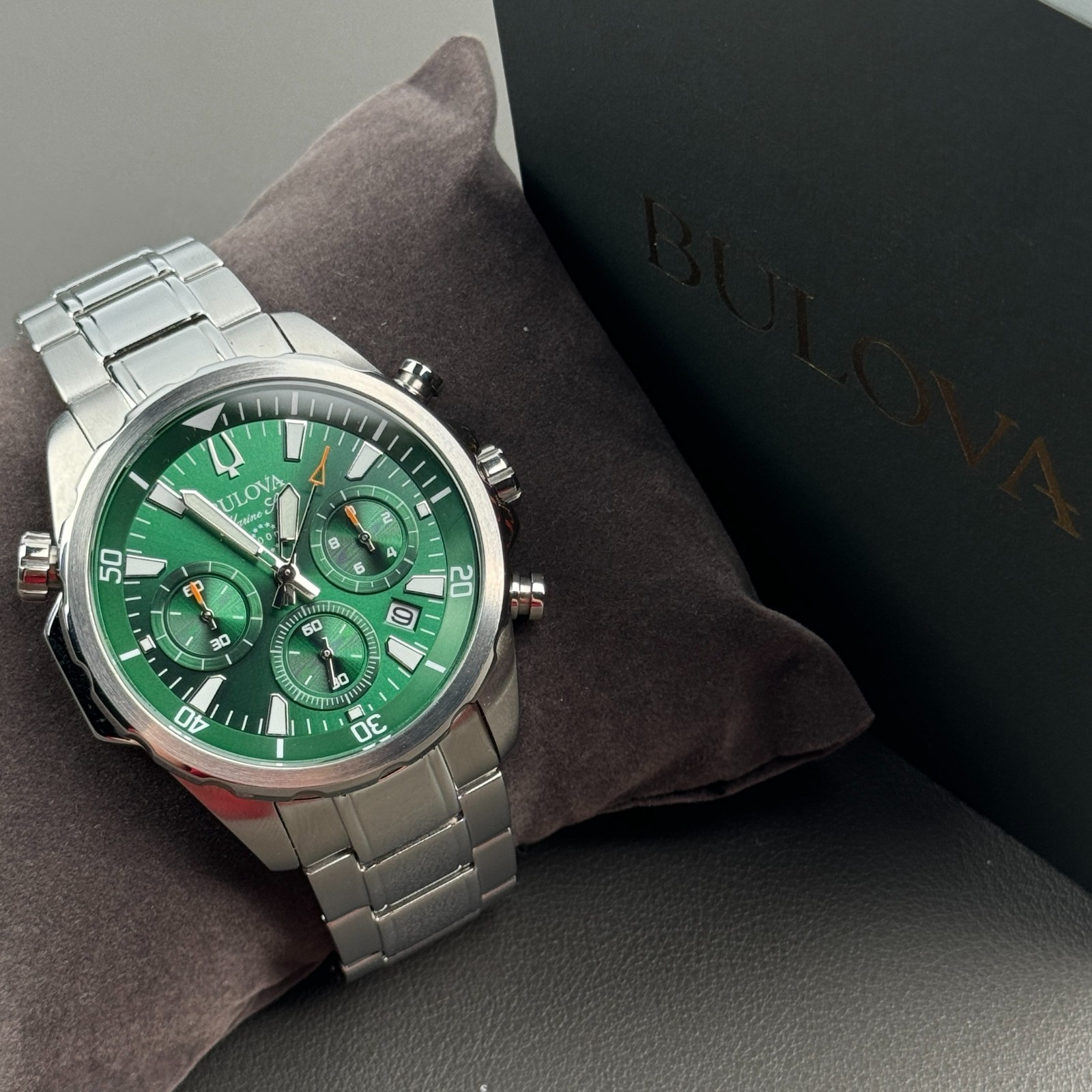 Bulova Marine Star Series B 96B396 Green Dial Quartz Men’s Watch 43mm