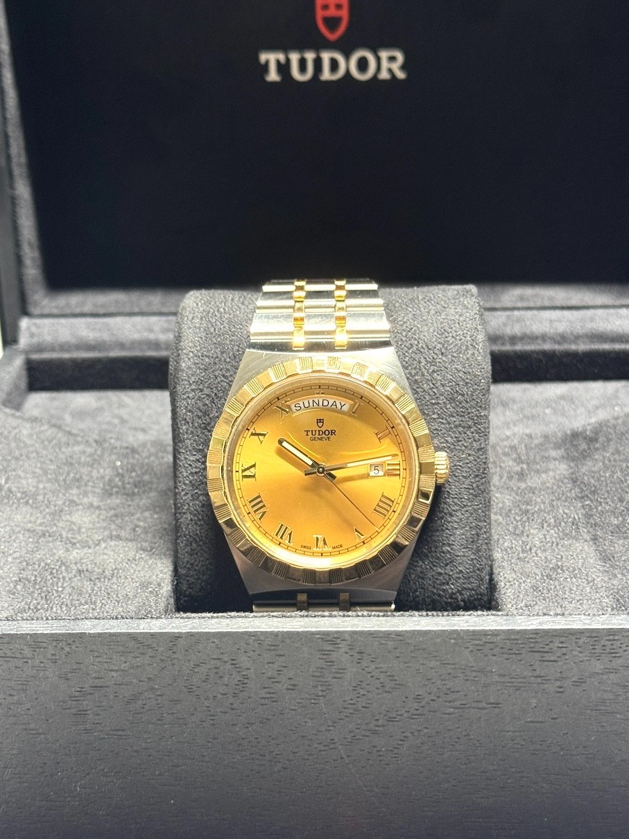 TUDOR Royal 41mm Two-Tone Watch Champagne Dial M28603-0004