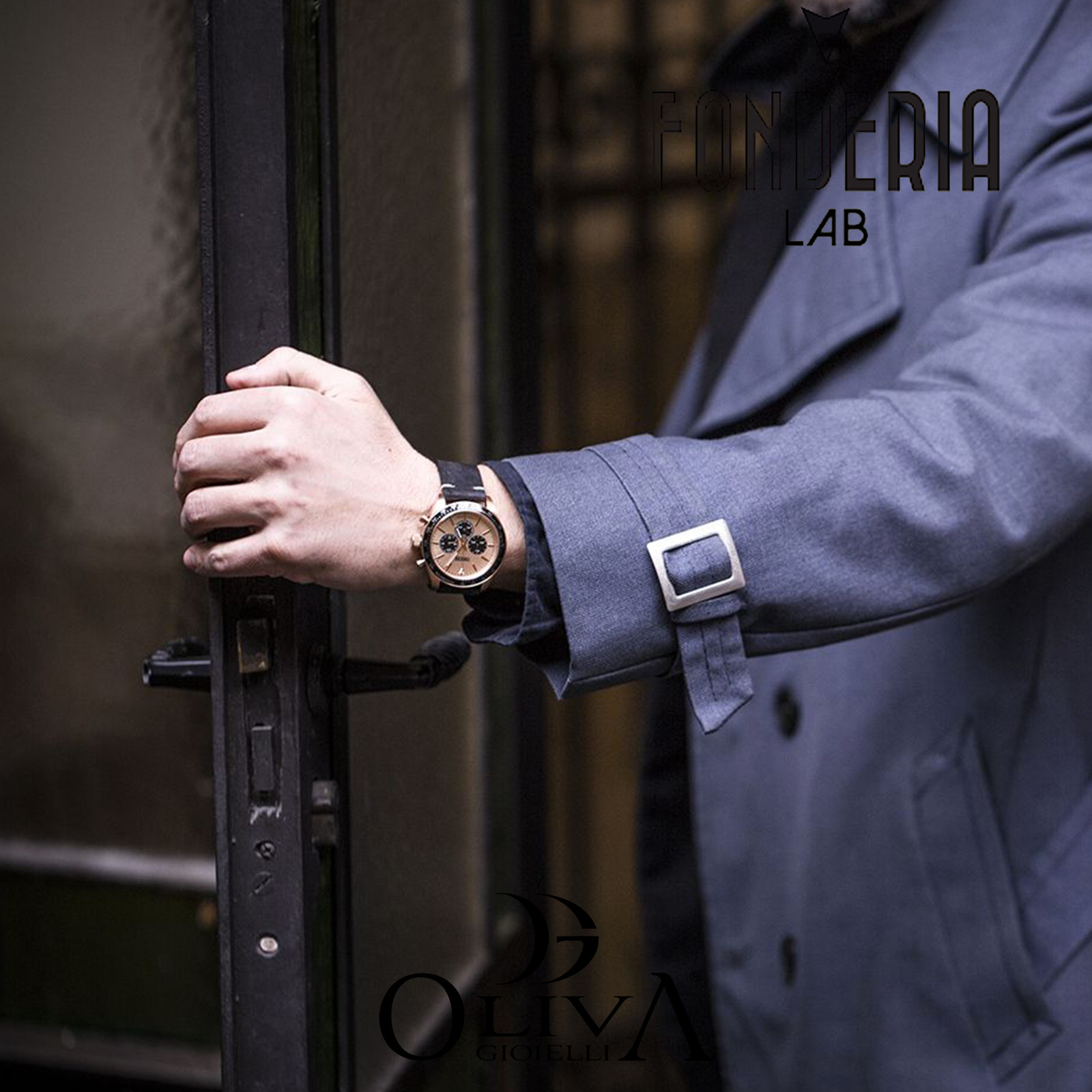 Fonderia Orologio Uomo Cronografo Saltspeeder Cinturino Pelle Corona a Vite