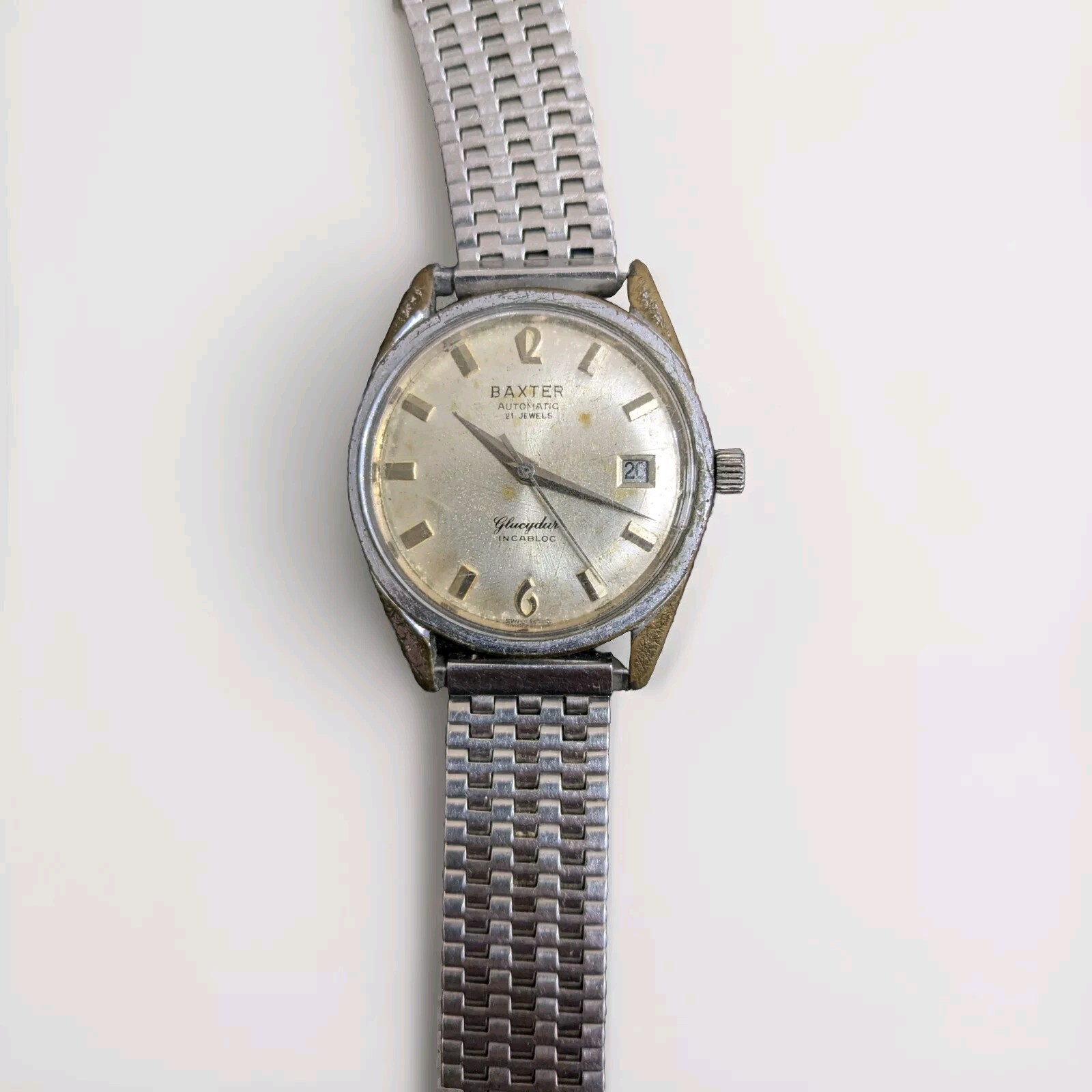 Vintage Baxter 21 Jewels Automatic Watch, Glucydur Incabloc