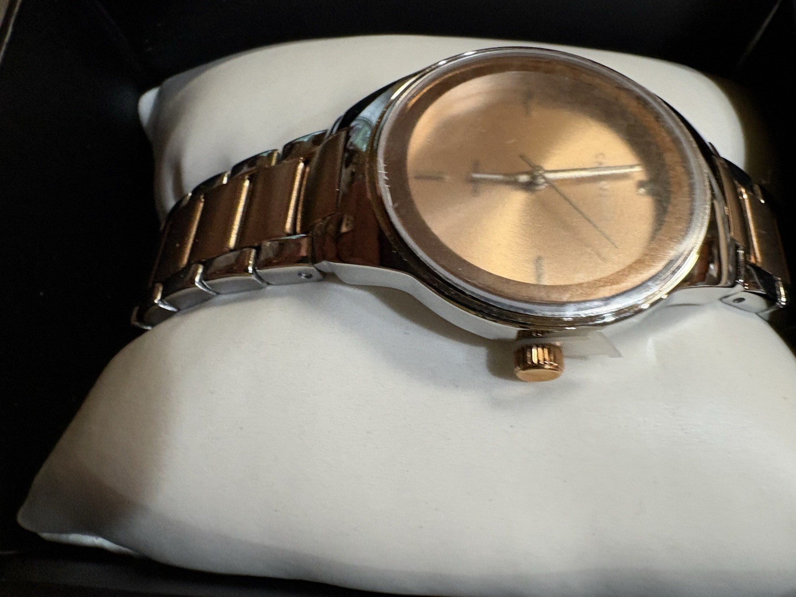 Caravelle Women’s Quartz Analog Rose Gold Dial Gold Tone Bracelet Watch w/ Box
