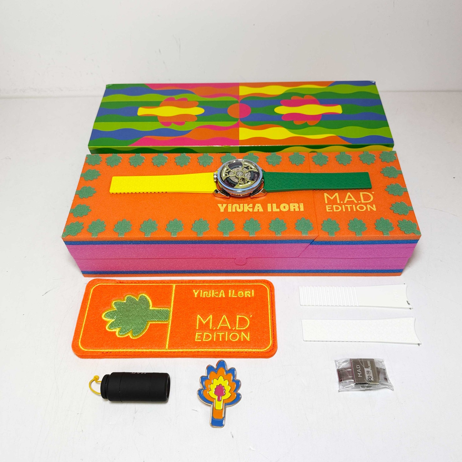 New Mb&f M.A.D.1S Yinka Ilori Grow Your Dreams 42MM Yellow Steel Box Papers
