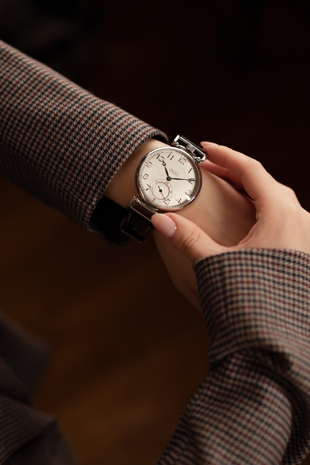 MENS WRIST WATCH USA VINTAGE HAMPDEN 12 SIZE MOVEMENT MARRIAGE WATCH CUSTOM MADE