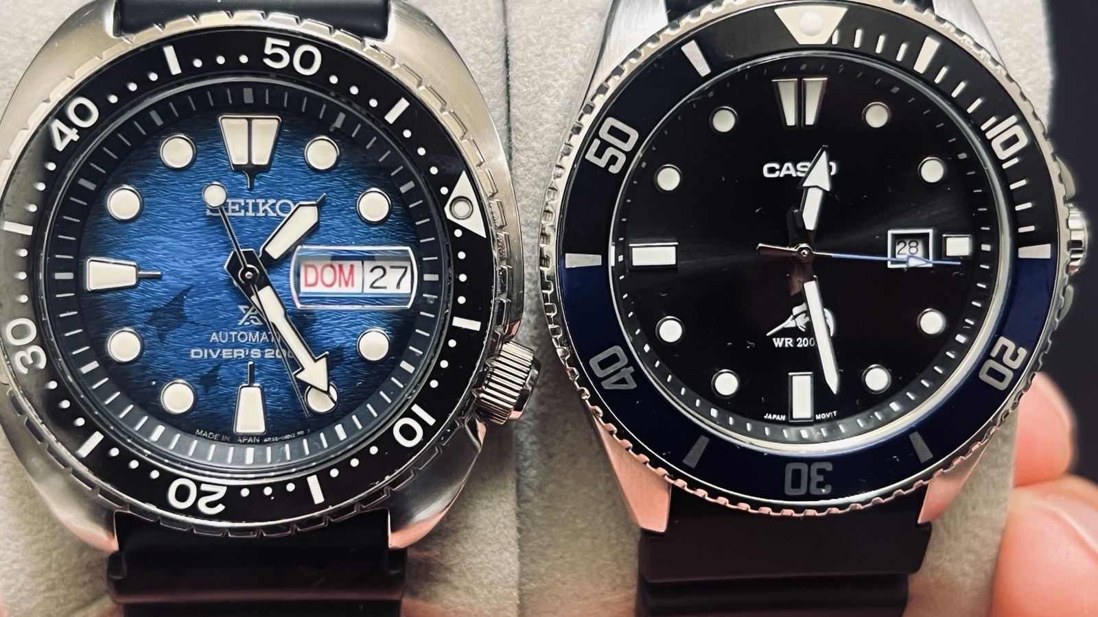 Seiko Prospex King Turtle Manta Ray SRPE39 + Casio Duro MDV-106 Dive Watch Bundl