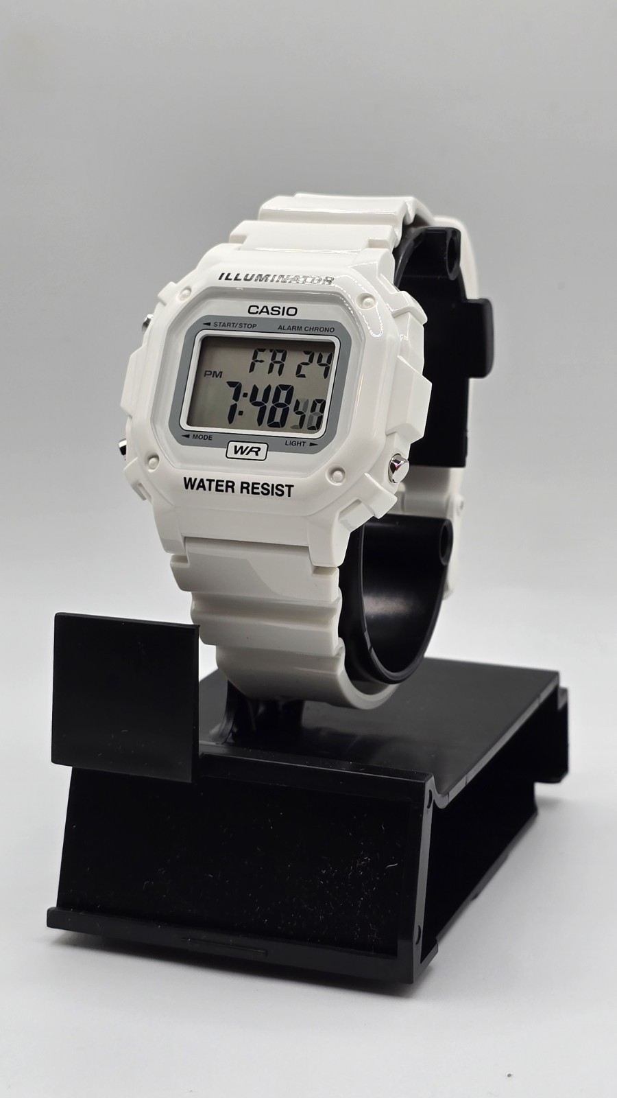 Casio F108WHC-7B, Digital Chronograph Watch, White Resin, Alarm, 7 Year Battery