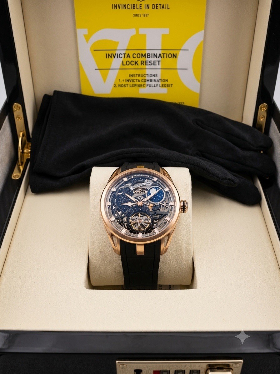 Invicta Celestial Naosia Automatic Men’s Watch w/ Skeleton Dial – 45mm, Black