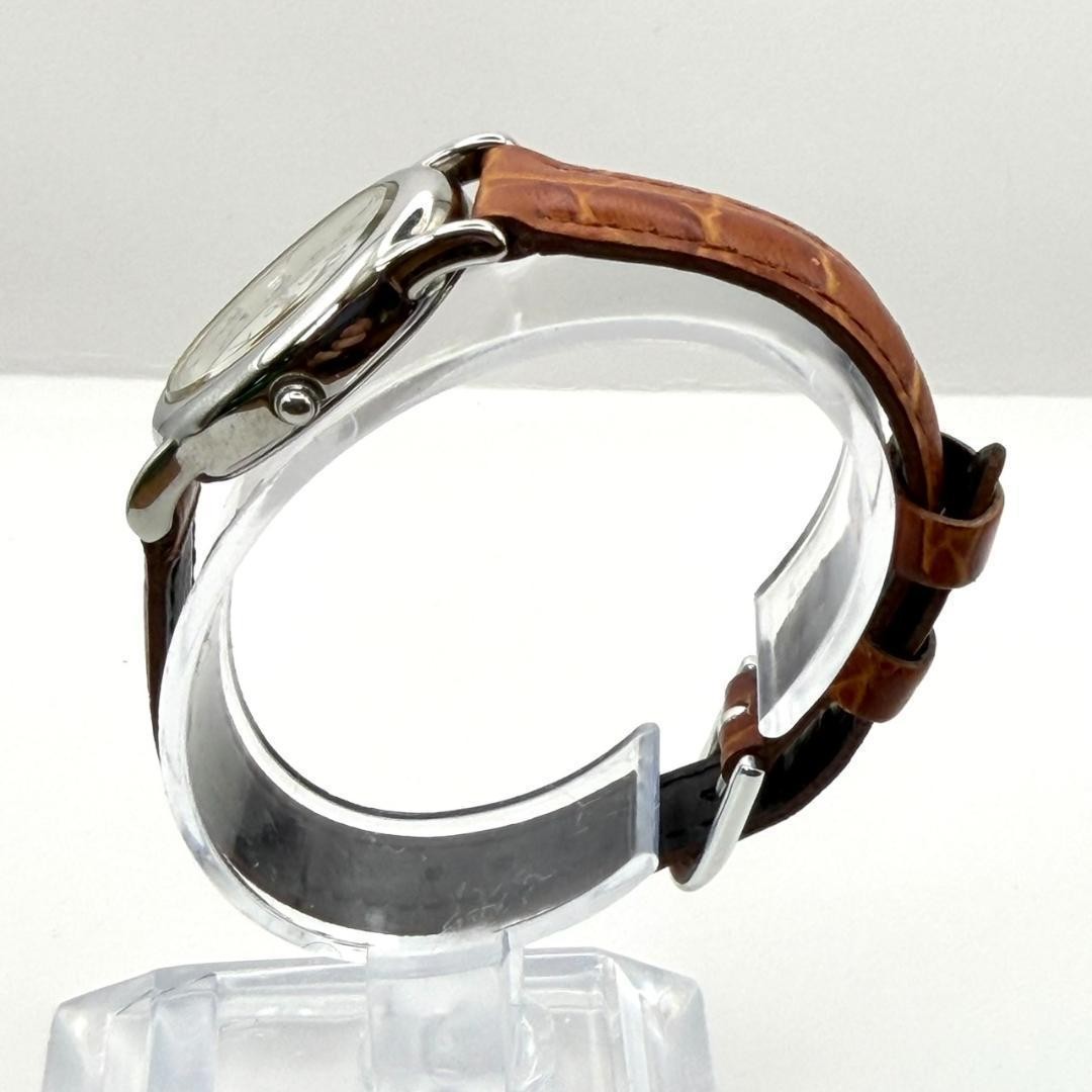 Casio Oval Watch, Battery Replaced, Gold, Genuine Leather Strap, Brown, Working