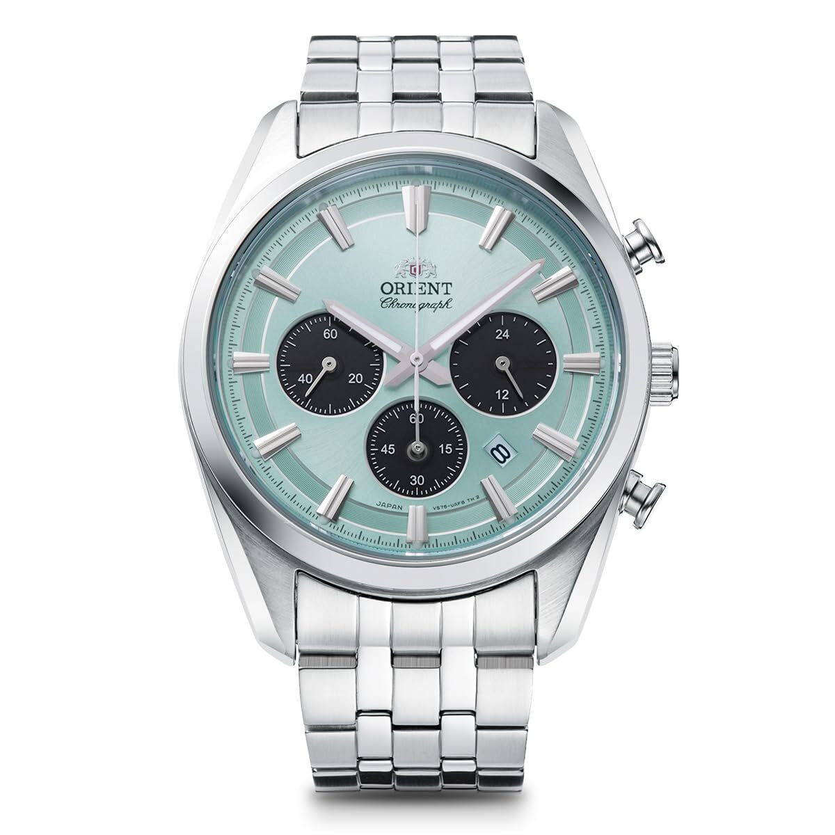 ORIENT Men Watch Contemporary RN-TX0304L Panda Sky Blue Solar Analog Chronograph